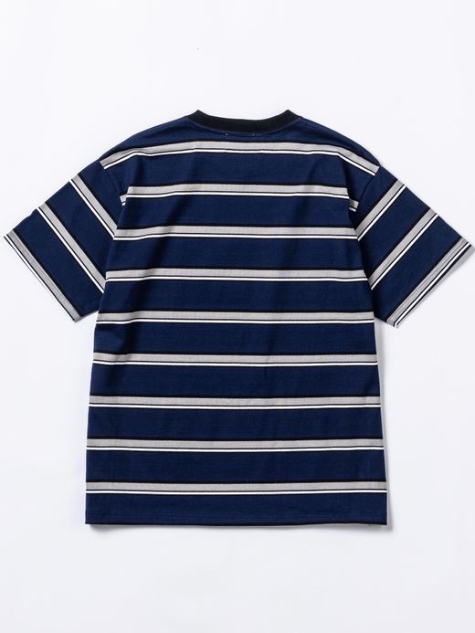 ANACHRONORM 90'S MULTI BORDER S/S T-S / Navy