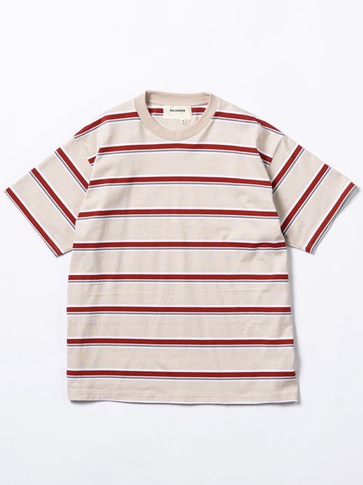 ANACHRONORM 90'S MULTI BORDER S/S T-S / Beige