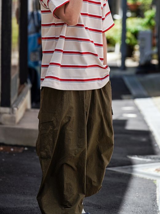 ANACHRONORM 90'S MULTI BORDER S/S T-S / Beige