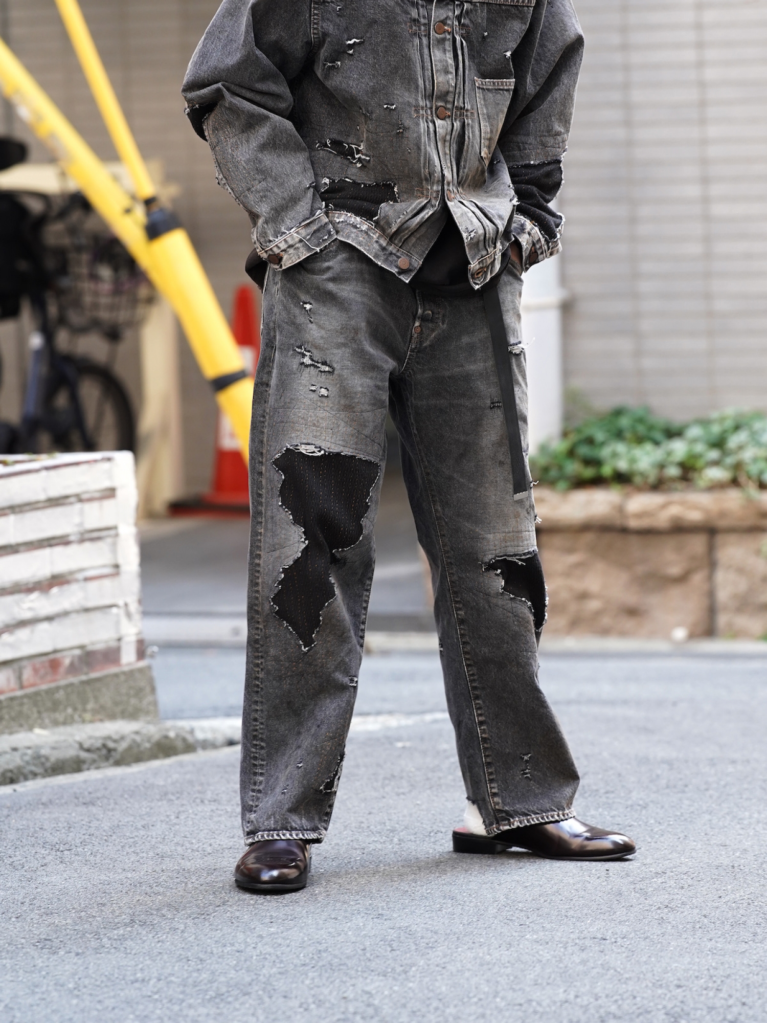 パンツ TAPERED 5P DENIM PANTS(BLACK) TAPERED 5P DENIM PANTS(BLACK)
