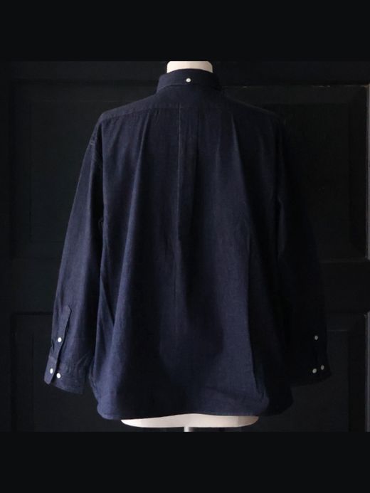 Audience 8oz デニム BDボクシーAラインシャツ / Dark indigo