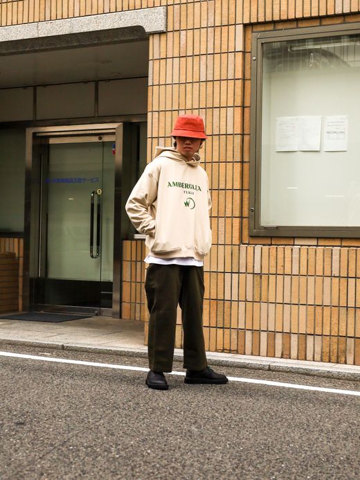 AMBERGLEAM FUKUI SWEAT HOODIE / Ash white