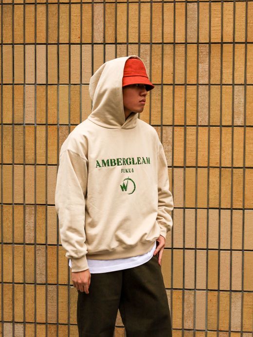 AMBERGLEAM FUKUI SWEAT HOODIE / Ash white