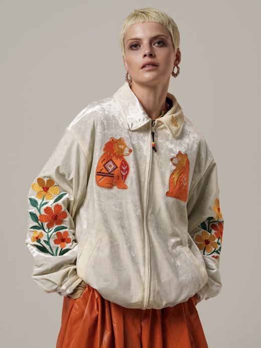 AMBERGLEAM FABRIC EMBROIDERED JUMPER / 3colors