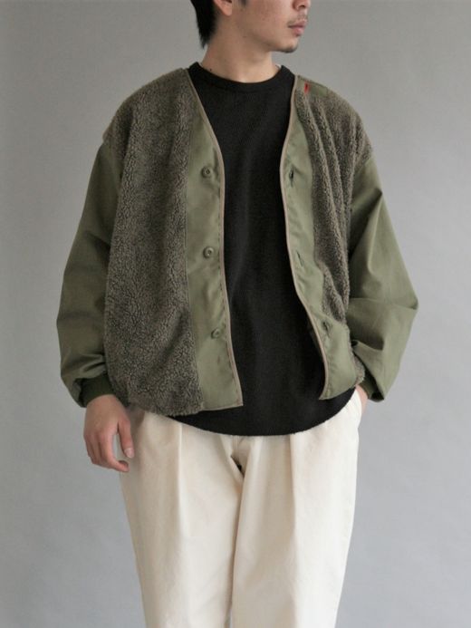 ANACHRONORM BOA NO-COLLAR JACKET Ⅱ / Olive