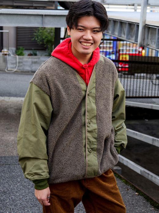 ANACHRONORM BOA NO-COLLAR JACKET Ⅱ / Olive