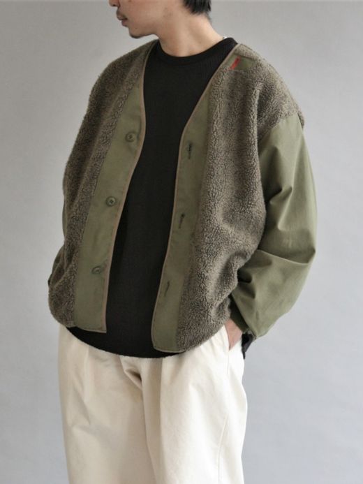 ANACHRONORM BOA NO-COLLAR JACKET Ⅱ / Olive
