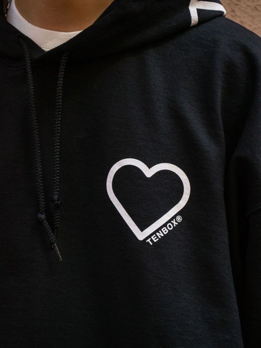 TENBOX 💟☯️☮️ HOODIE / Black