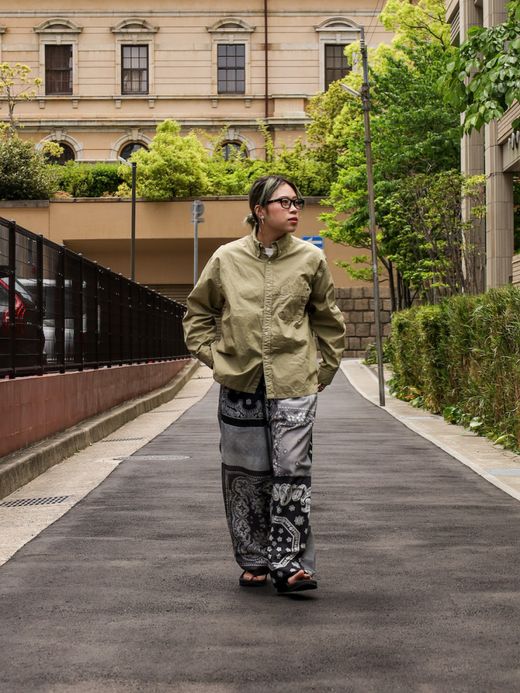 ANACHRONORM STANDARD WIDE B.D SHIRTS / Lt.olive