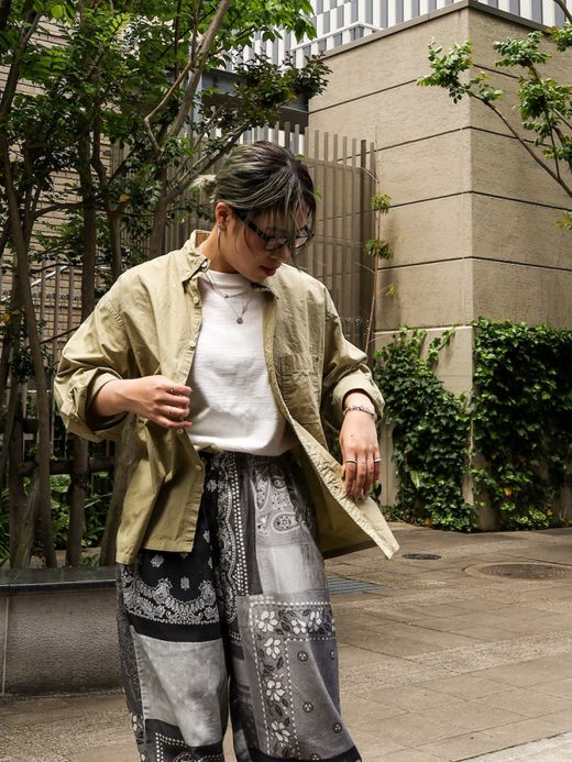 ANACHRONORM STANDARD WIDE B.D SHIRTS / Lt.olive