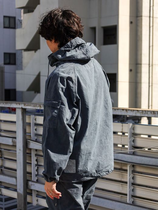 ANACHRONORM OVER DYED ANORAK PULLOVER JACKET / Navy