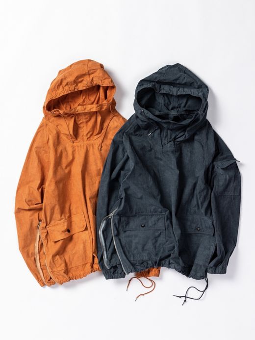 ANACHRONORM OVER DYED ANORAK PULLOVER JACKET / Navy
