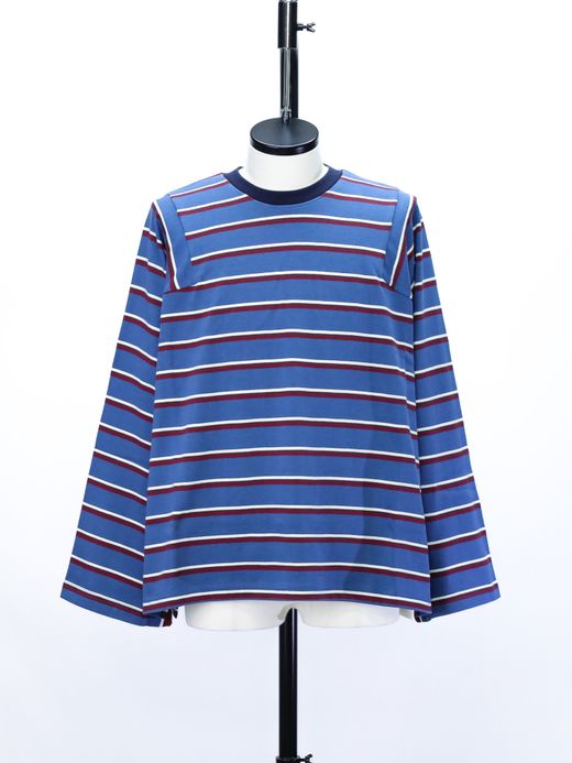 AMBERGLEAM PANEL BORDER LONG SLEEVE / Lake blue