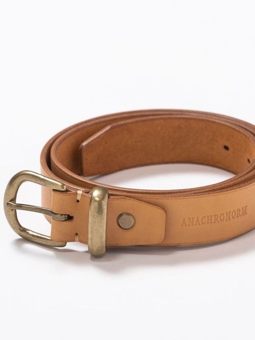 ANACHRONORM PINBUCKLE LEATHER BELT / Natural