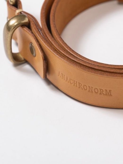 ANACHRONORM PINBUCKLE LEATHER BELT / Natural
