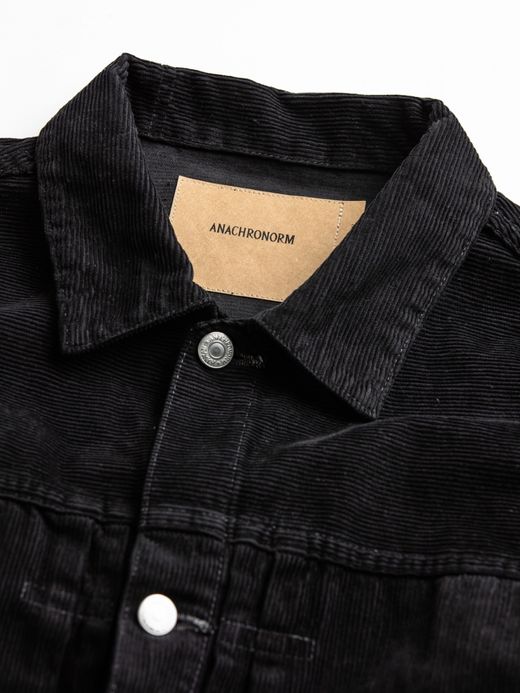ANACHRONORM SULFUR DYED CORDUROY FRONT TUCK JACKET / Sulfur black