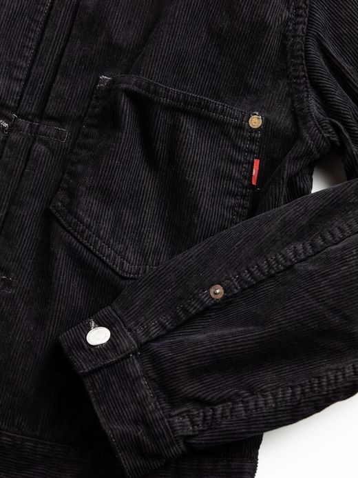 ANACHRONORM SULFUR DYED CORDUROY FRONT TUCK JACKET / Sulfur black