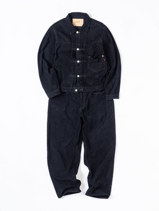 ANACHRONORM SULFUR DYED CORDUROY FRONT TUCK JACKET / Sulfur black