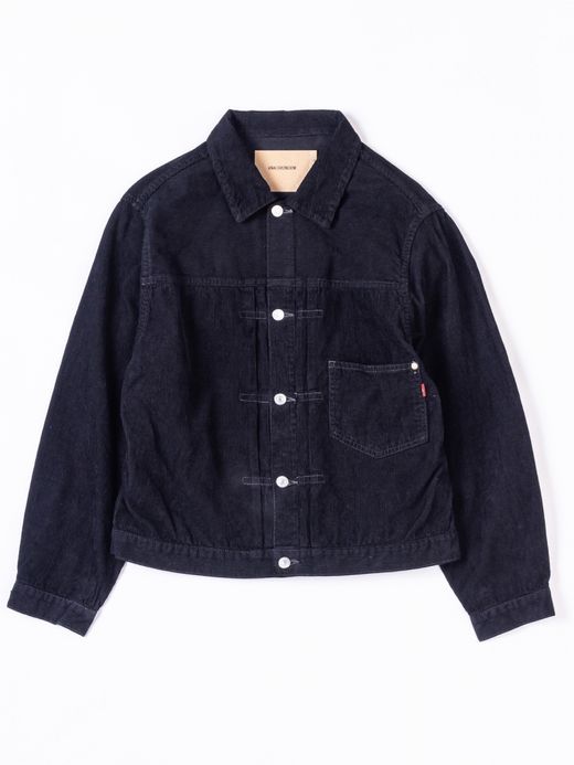 ANACHRONORM SULFUR DYED CORDUROY FRONT TUCK JACKET / Sulfur black