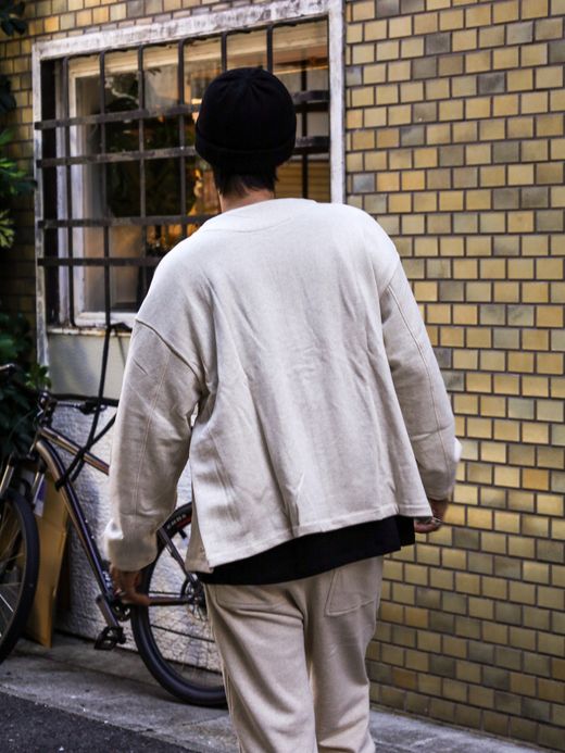 organicsta 9.4oz ORGANIC COTTON SWEAT CARDIGAN / Grey