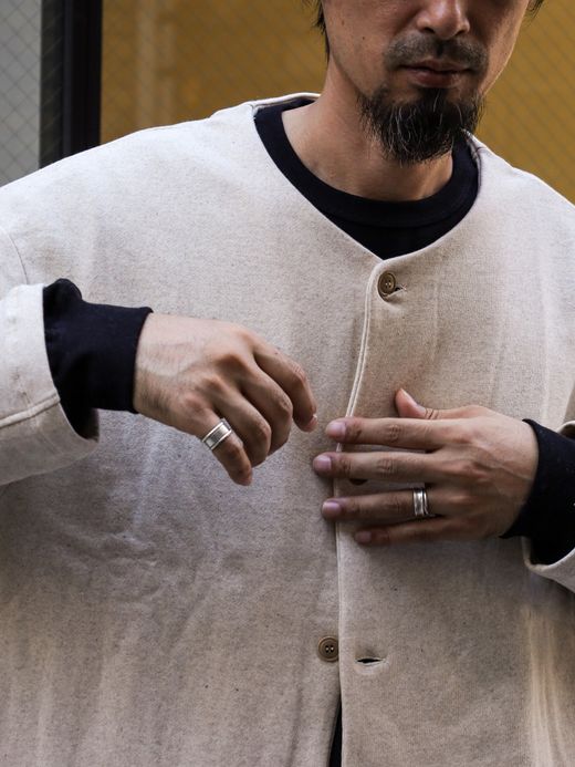 organicsta 9.4oz ORGANIC COTTON SWEAT CARDIGAN / Grey