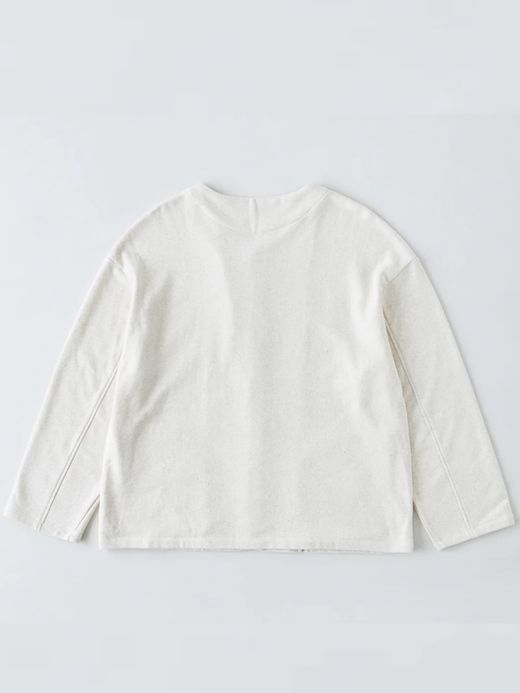 organicsta 9.4oz ORGANIC COTTON SWEAT CARDIGAN / Grey