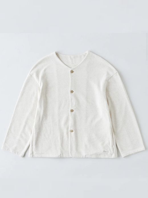 organicsta 9.4oz ORGANIC COTTON SWEAT CARDIGAN / Grey