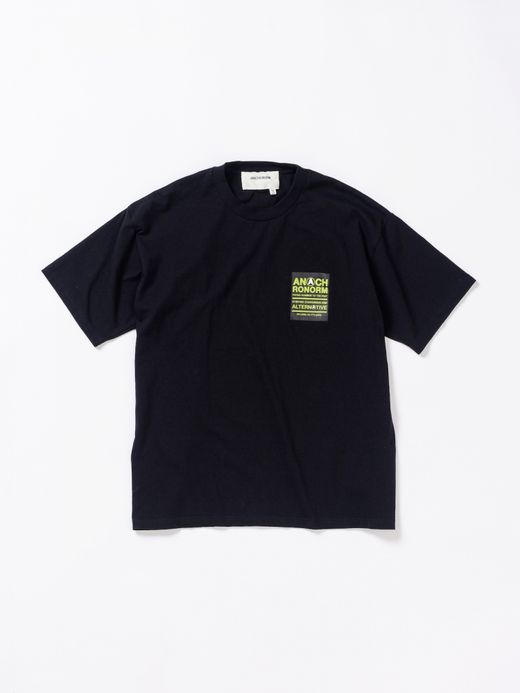 ANACHRONORM STICKER MOTIF PRINTED S/S T-S / Black