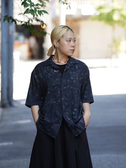 ROARK REVIVAL BLESS UP "NOCTURNAL" S/S WOVEN - COMFORT FIT / Black