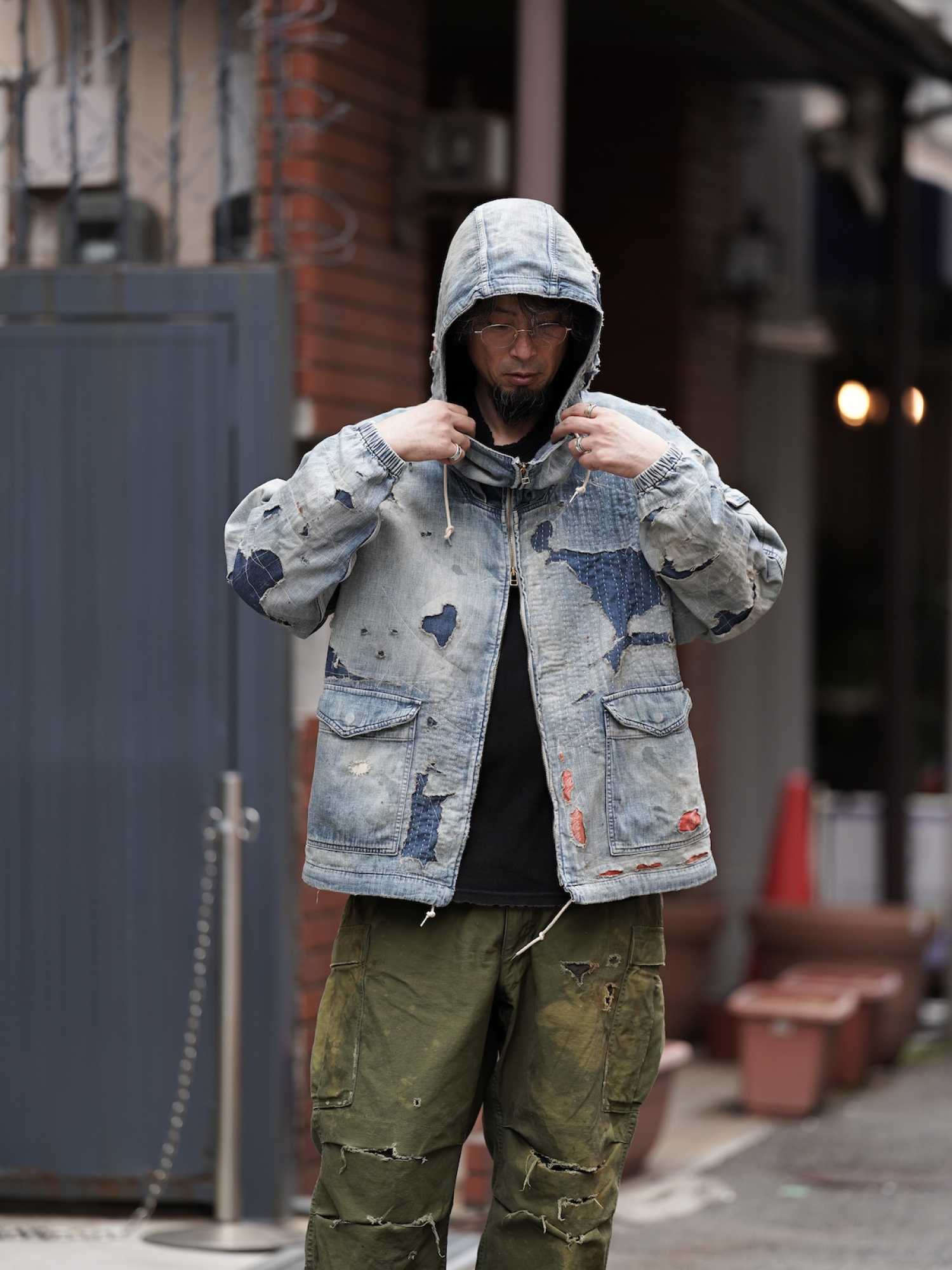 ANACHRONORM DUAL DENIM REMAKED FULLZIP PARKA / Indigo(remake
