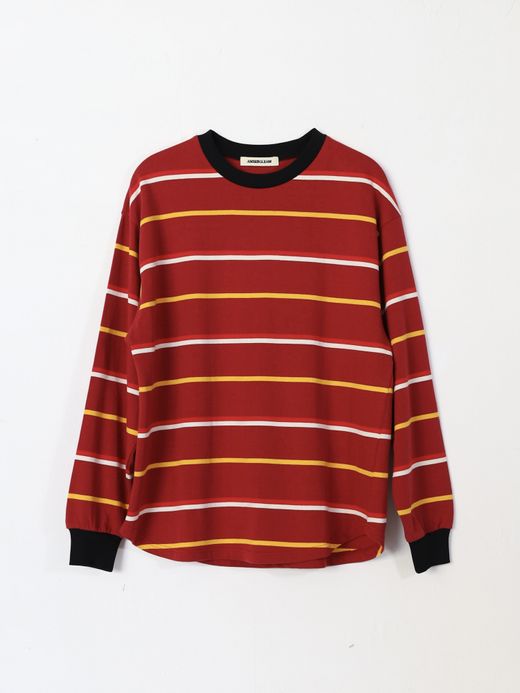 AMBERGLEAM COTTON BORDER LONG SLEEVE / 3colors