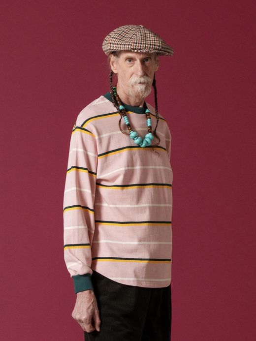 AMBERGLEAM COTTON BORDER LONG SLEEVE / 3colors