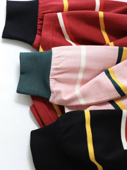 AMBERGLEAM COTTON BORDER LONG SLEEVE / 3colors