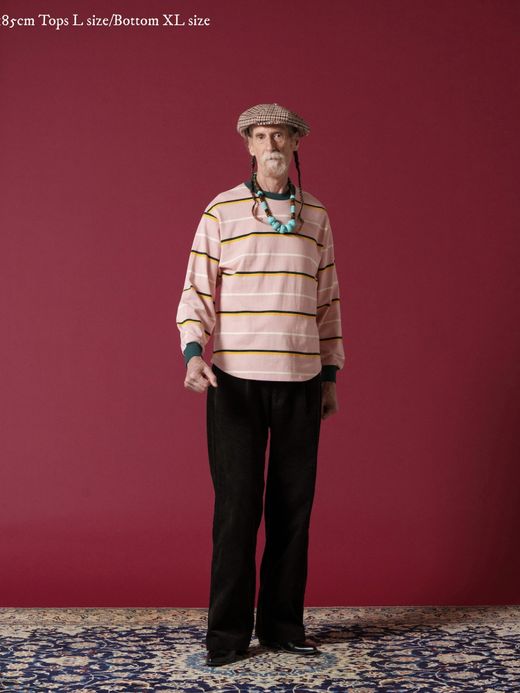 AMBERGLEAM COTTON BORDER LONG SLEEVE / 3colors