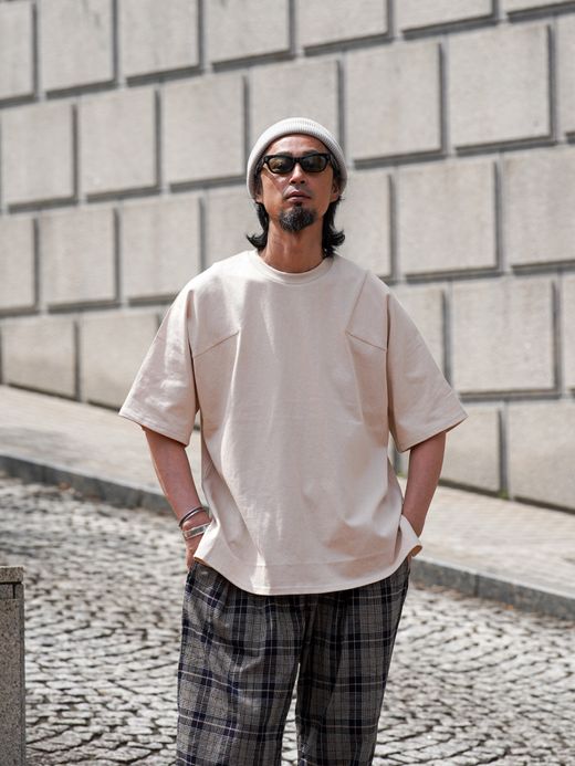 AMBERGLEAM PANEL BASIC T-SHIRT / 5colors