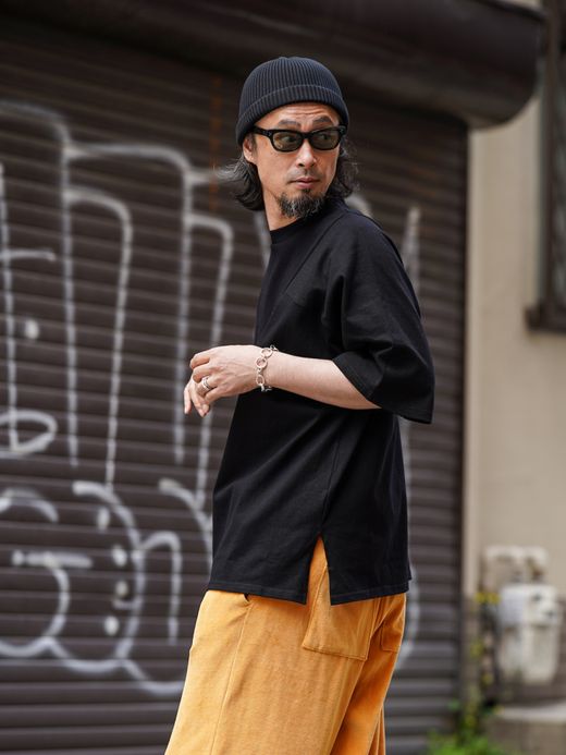 AMBERGLEAM PANEL BASIC T-SHIRT / 5colors