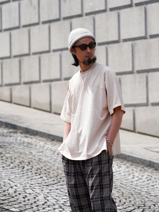 AMBERGLEAM PANEL BASIC T-SHIRT / 5colors