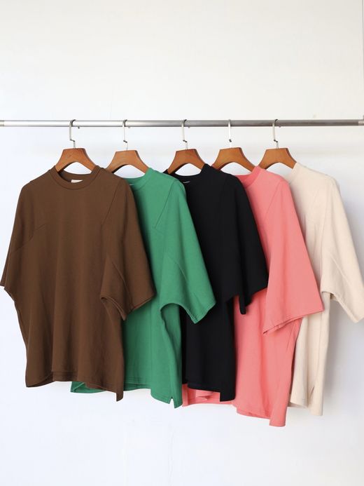 AMBERGLEAM PANEL BASIC T-SHIRT / 5colors