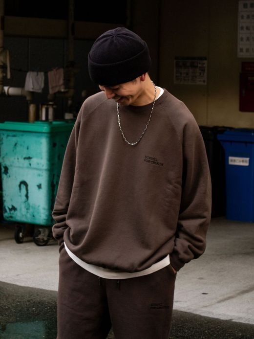 S.F.C RAGLAN BASIC CREW / Brown