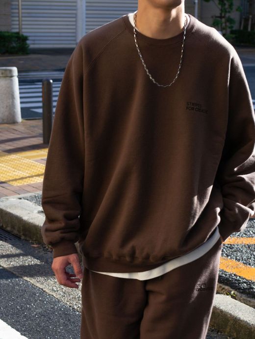 S.F.C RAGLAN BASIC CREW / Brown