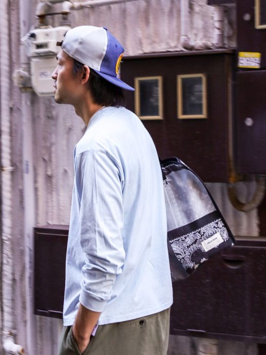 ANACHRONORM REVERSIBLE CAMP STEADY TOTE BAG / Black×monotone