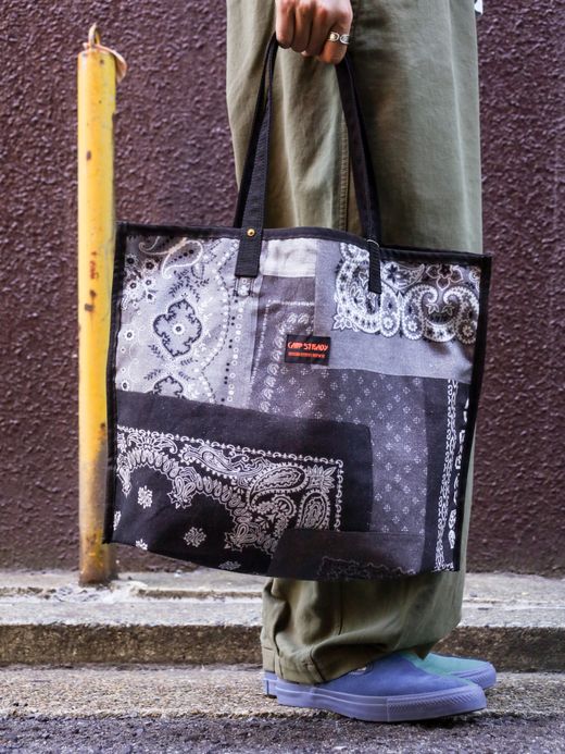 ANACHRONORM REVERSIBLE CAMP STEADY TOTE BAG / Black×monotone