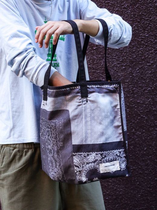 ANACHRONORM REVERSIBLE CAMP STEADY TOTE BAG / Black×monotone