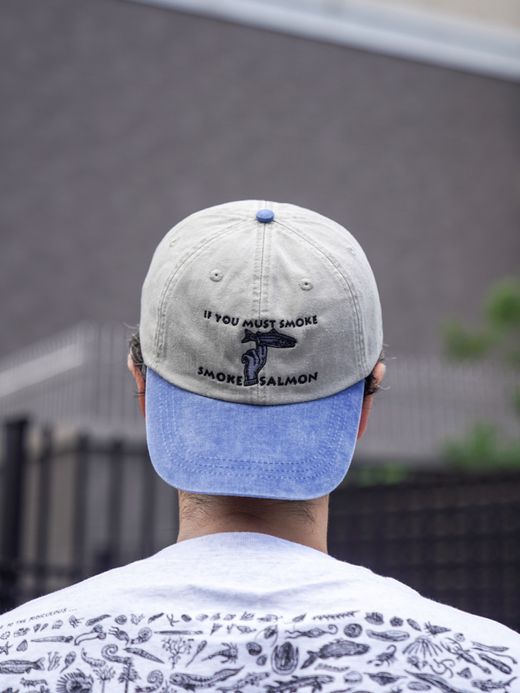 RAY TROLL SMOKE SALMON PIGMENT 6PANEL CAP / Stn/royal