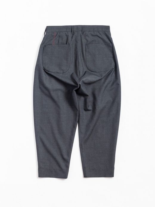 ANACHRONORM SUMMER WOOL TAPERED TROUSERS / Charcoal