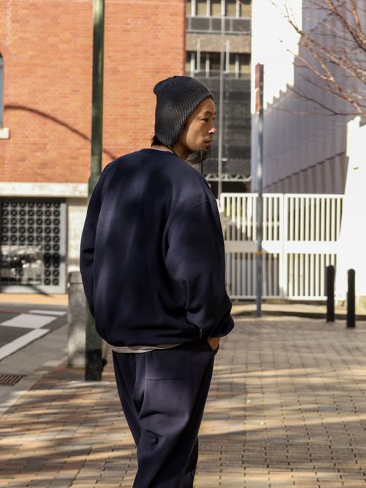 S.F.C FLEECE BASEBALL HALF ZIP JACKET / Navy