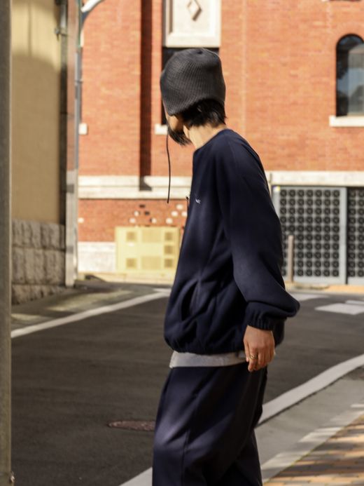 S.F.C FLEECE BASEBALL HALF ZIP JACKET / Navy