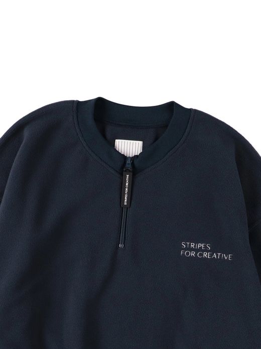 S.F.C FLEECE BASEBALL HALF ZIP JACKET / Navy