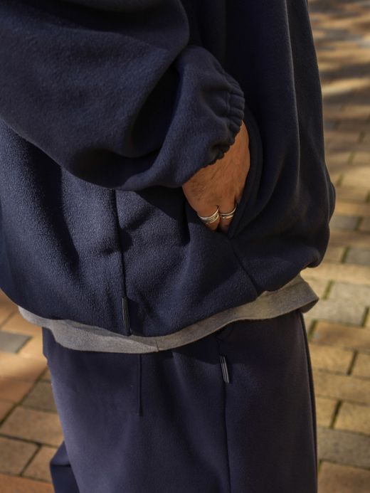 S.F.C FLEECE BASEBALL HALF ZIP JACKET / Navy