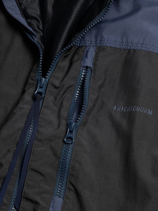 ANACHRONORM EXCHANGE PATTERN NYLON JACKET / Navy x black
